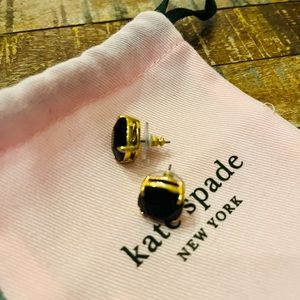 Kate spade black stone gold hardware studs.